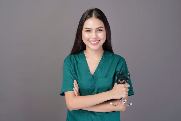 a person in a green shirt