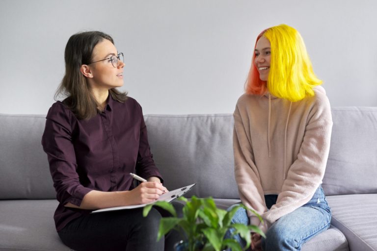 a person sitting on a couch