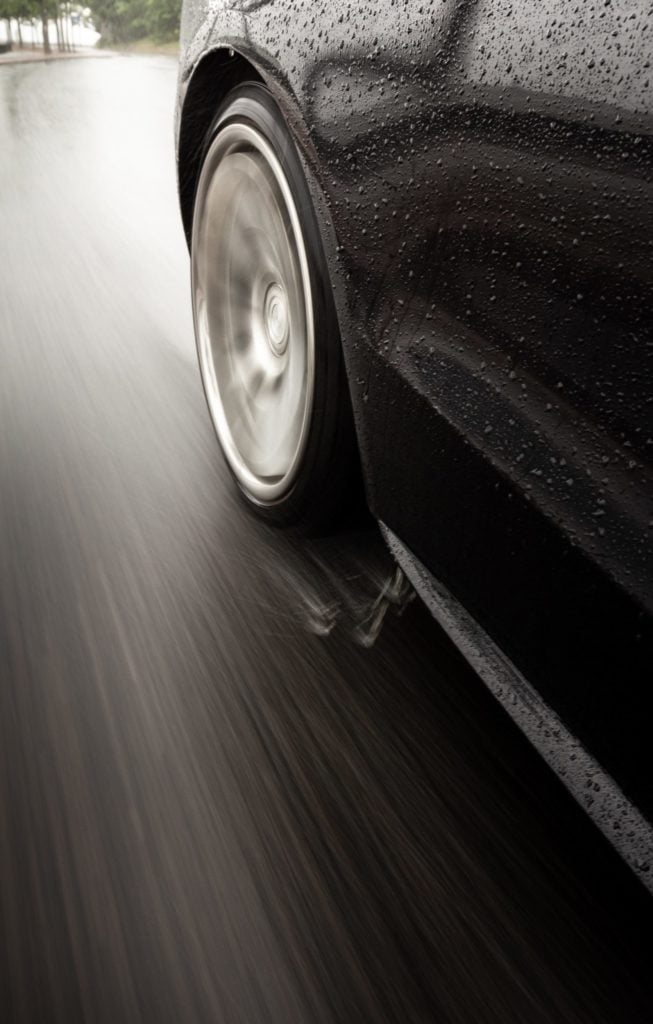 a car's side view mirror