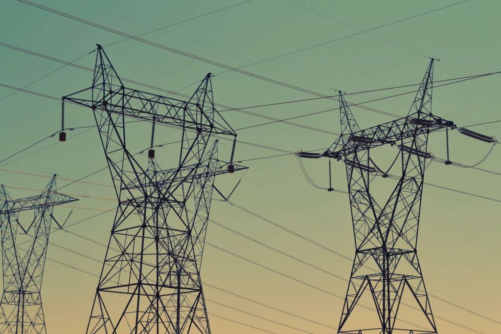 a power line with power lines