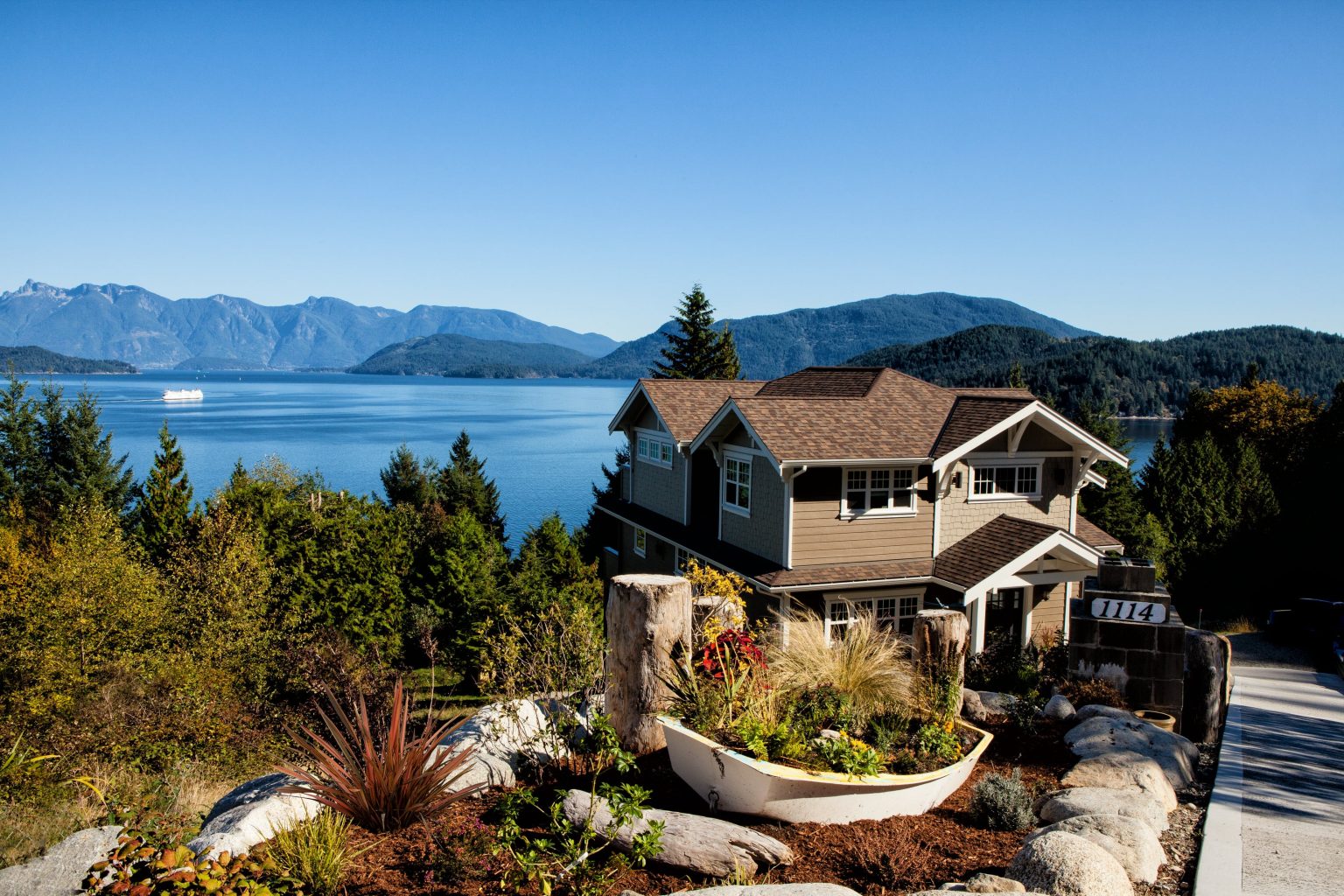 a house on a rocky beach