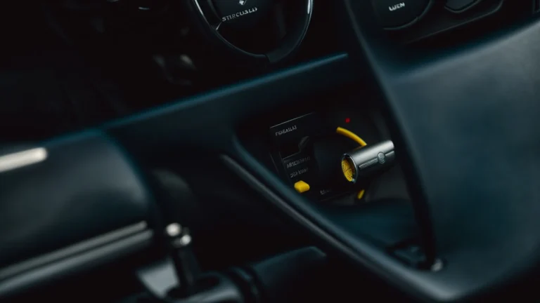 a steering wheel lock is visibly secured on a car's steering wheel, deterring theft.